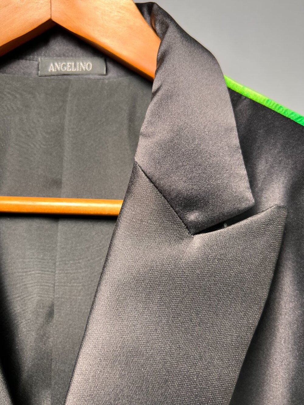 ANGELINO Men's Luxury Hand-Printed Silk Blazer -Prom - Tuxedo SIZE 42 NWT - Picture 4 of 12